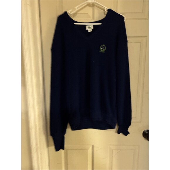 Vintage Izod Lacoste Sweater Mens XL Navy Knit USA 80s Golf Preppy Orlon Acrylic - Picture 4 of 8